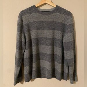 grey and white striped sweater!